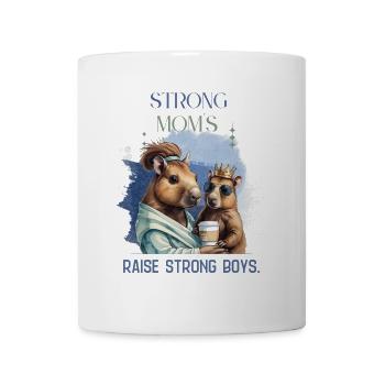 Strong Moms Raise Strong Boys – Boy Mom Design - Mug - white - Front