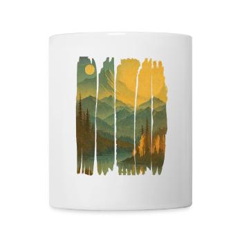 Gebirgige Landschaft Dämmerung Natur - Tasse - Weiß - Vorne