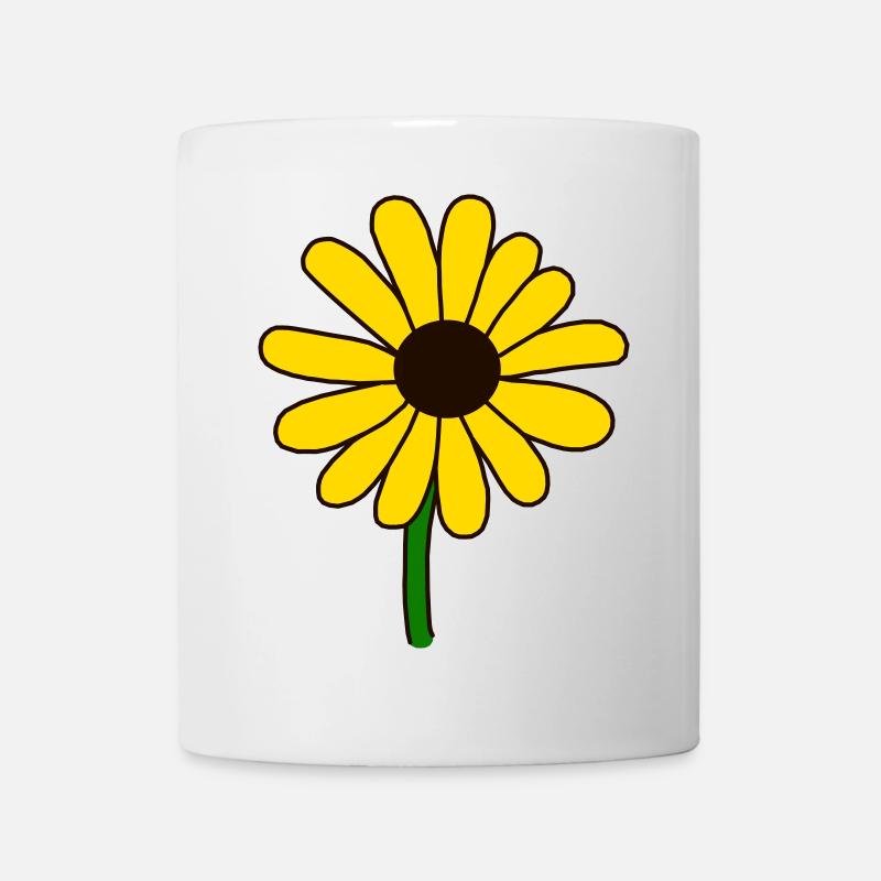 Minimalistisches Sonnenblumen Design - Tasse - Weiß