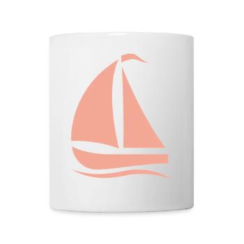 Minimalistische Segelboot Silhouette Nordsee - Tasse - Weiß - Vorne