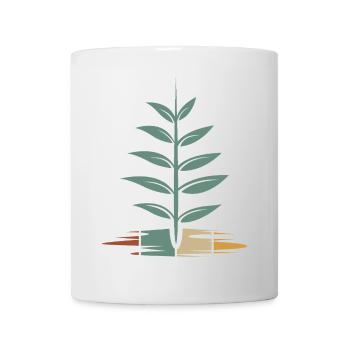 arbre vintage avec des feuilles - Retro Nature Icon - Mug blanc - blanc - Devant