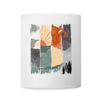 Abstract Sunset Landscape Illustration - Mug - white - Front