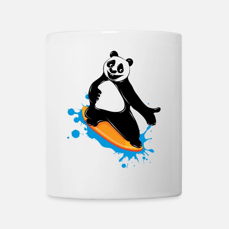 Surfender Panda Bär im Graffiti Stil - Tasse - Weiß