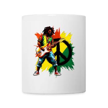 Reggae-Musik und Frieden - Tasse - Weiß - Vorne