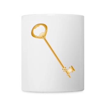 Antiker goldfarbener Schlüssel minimalistisch - Tasse - Weiß - Vorne