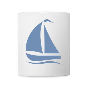 Minimalistische Segelboot Silhouette Nordsee  - Tasse - Weiß - Vorne