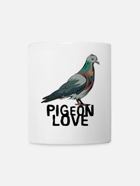 Tauben Liebe - Vogel Illustration für Taubenfans - Tasse - Weiß