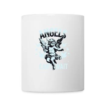 Engel T-Shirt Unisex Angels Can’t Wait VintageTee - Tasse - Weiß - Vorne