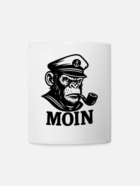 Capitaine Singe avec sifflet MOIN Design - Mug blanc - blanc