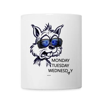  Hund mit Brille hat keine Lust auf die Woche - Tasse - Weiß - Vorne