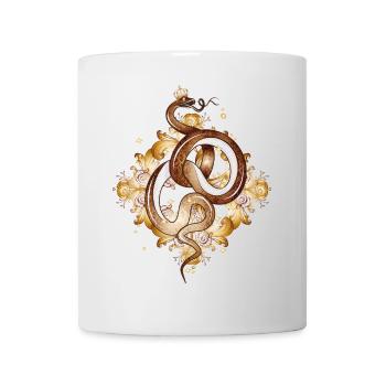 Serpent avec couronne – symbole plein de grâce et de puissance - Mug blanc - blanc - Devant