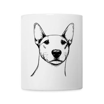 Bullterrier Umrisse - Tasse - Weiß - Vorne