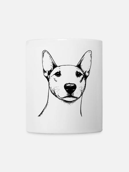 Bullterrier Umrisse - Tasse - Weiß