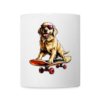 Skateboard Golden Retriever - Tasse - Weiß - Vorne