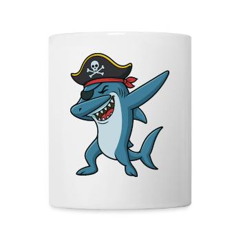 Funny Dabbing Pirate Shark Graphic for Kids - Mug - white - Front