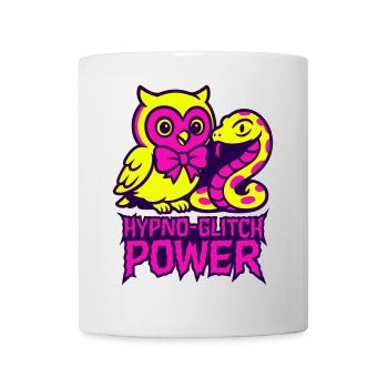 Hypno Glitch Owl and Snake - Tasse - Weiß - Vorne