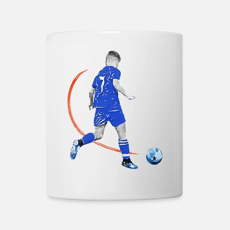 Fussballspieler mit Ball - Tasse - Weiß