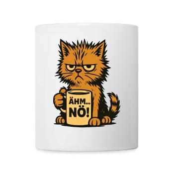 Kaffeetasse – Ähm, Nö - Katzendesign - Tasse - Weiß - Vorne