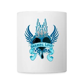 Burning Love (Heart & Banner) 06 - Tasse - Weiß - Vorne