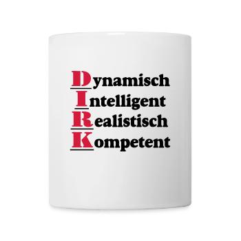 Dirk,Vorname,Namensschild,Name,Fun Shirt (25) - Tasse - Weiß - Vorne