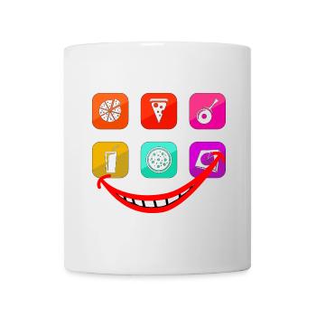 pizzafreude black - Mug - white - Front