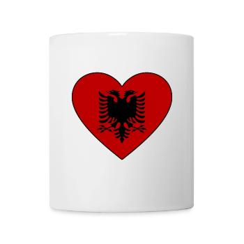 Albanien Flagge Herz - Tasse - Weiß - Vorne