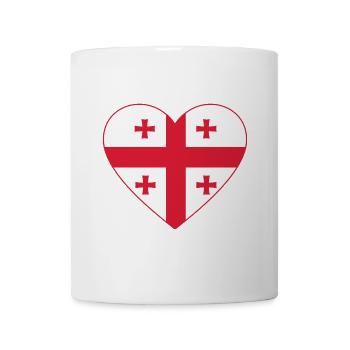 Georgien Flagge Herz - Tasse - Weiß - Vorne
