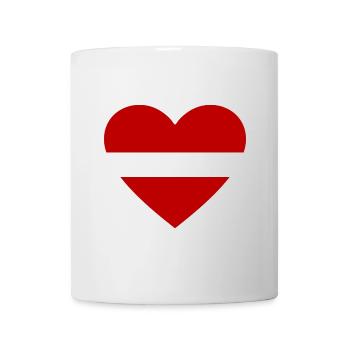 Lettland Flagge Herz - Tasse - Weiß - Vorne