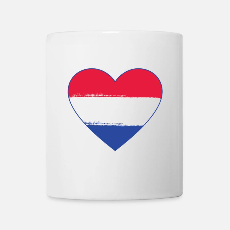 Holland Flag Heart utilisé - Mug blanc - blanc