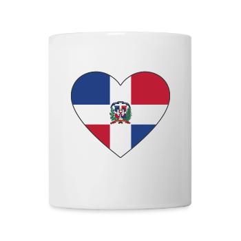 Dominikanische Flagge Herz - Tasse - Weiß - Vorne