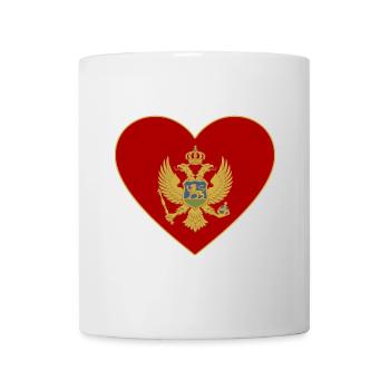 Montenegro Flagge Herz - Tasse - Weiß - Vorne