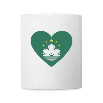 Macau Flagge Herz - Tasse - Weiß - Vorne