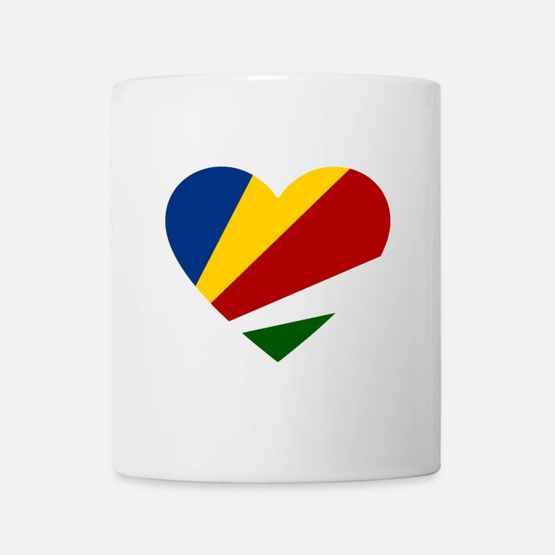 Seychellen Flagge Herz - Tasse - Weiß