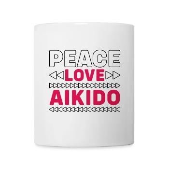 Peace Love Aikido - Mug - white - Front
