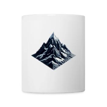 Ein Berg mit Schnee im Polygon-Stil - Tasse - Weiß - Vorne