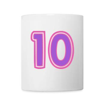 10. 10 ANS. 10e ANNIVERSAIRE. ANNIVERSAIRE 10 ANS. - Mug blanc - blanc - Devant