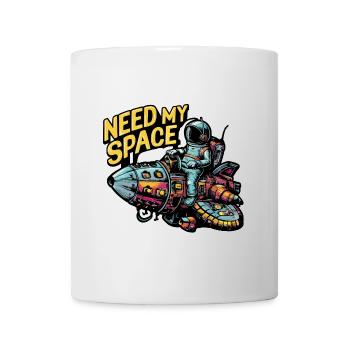 J’ai besoin de ma place Spaceman avec vaisseau spatial - Mug blanc - blanc - Devant