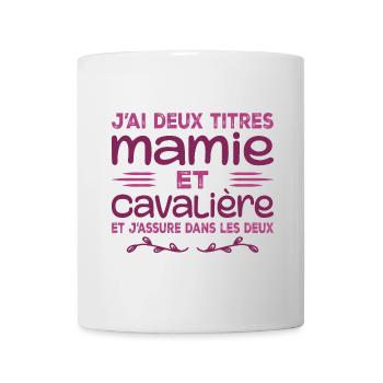 Zwei Titel Granny Rider | Oma | Pferd - Tasse - Weiß - Vorne