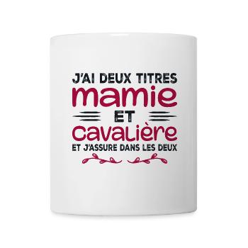 Zwei Titel Granny Rider | Oma | Pferd - Tasse - Weiß - Vorne