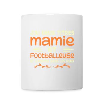 Zwei Titel Oma Fußballer, Großmutter, Fußball - Tasse - Weiß - Vorne