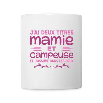 Zwei Titel Granny Camper | Oma | Camping - Tasse - Weiß - Vorne