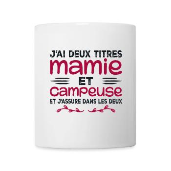 Zwei Titel Granny Camper | Oma | Camping - Tasse - Weiß - Vorne