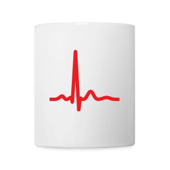 Ligne de battement cardiaque ECG - Mug blanc - blanc - Devant