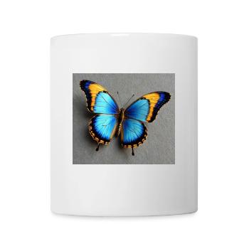 Kobaltblauer Schmetterling mit Orangenkante - Tasse - Weiß - Vorne