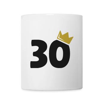 30e anniversaire Couronne 30 ans Numéro - Mug blanc - blanc - Devant