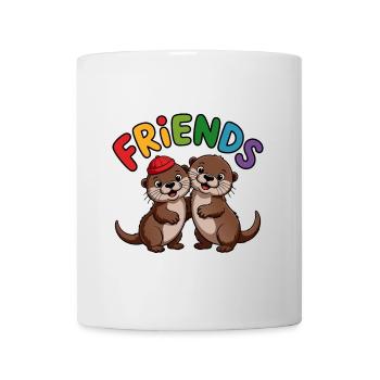 Friends Two otters with colorful caps - Mug - white - Front