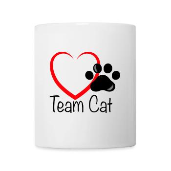 Team Cat mit Herz - Tasse - Weiß - Vorne