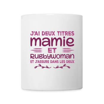 Zwei Granny Rugbywoman-Titel | Oma, Rugby - Tasse - Weiß - Vorne