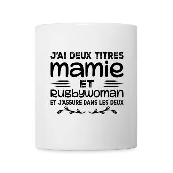 Zwei Granny Rugbywoman-Titel | Oma, Rugby - Tasse - Weiß - Vorne