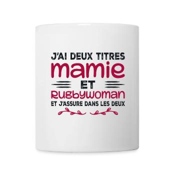 Zwei Granny Rugbywoman-Titel | Oma, Rugby - Tasse - Weiß - Vorne